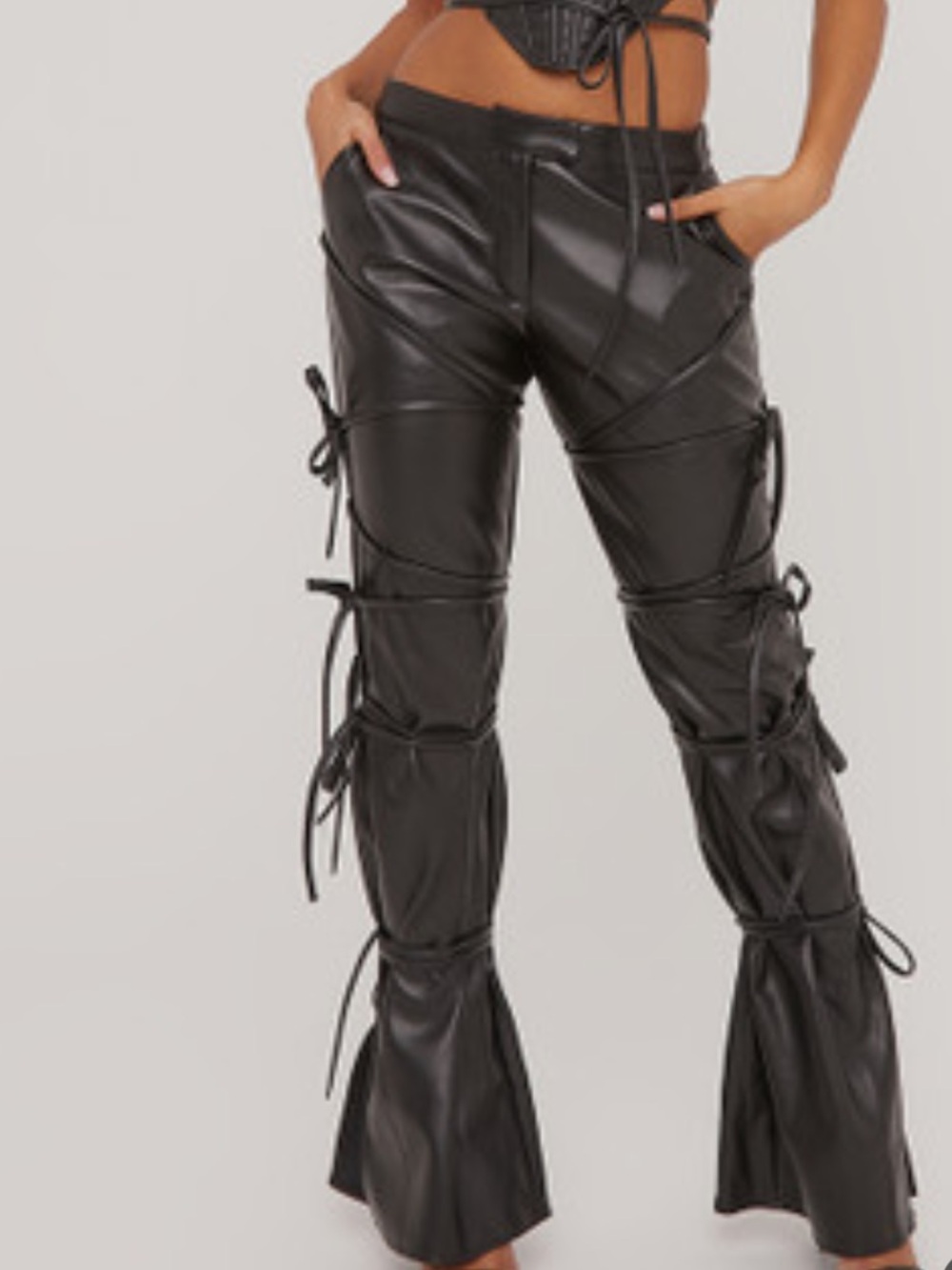 String Me Up Faux Leather Pants